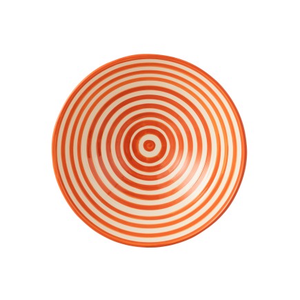 Grand saladier en céramique orange 40x40x15 cm